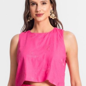 Regata de Linho Feminina Rosa