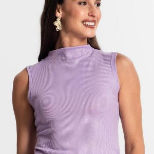 Regata em Ribana Canelada Lurex Roxo
