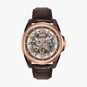 Relógio Bulova Masculino em Couro Marrom