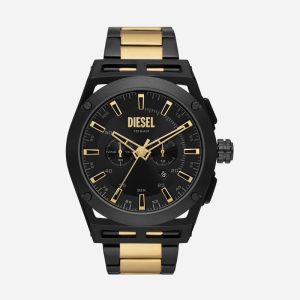 Relógio Diesel Masculino em Aço Preto e Dourado