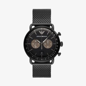 Relógio Emporio Armani Cronógrafo Masculino em Aço Preto AR11142B1