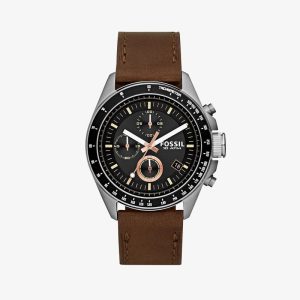 Relógio Fossil Decker Masculino em Aço Prateado e Couro CH2885/2PN