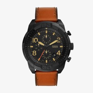 Relógio Fossil Masculino Automático em Couro Marrom