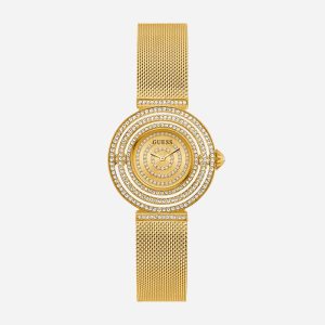 Relógio Guess Feminino em Aço Dourado e Brilhos GW0550L2