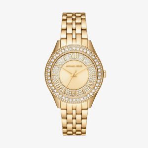 Relógio Michael Kors Feminino em Aço Dourado e Brilhos MK4709/1DN