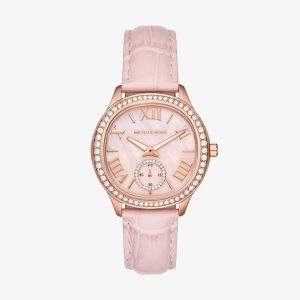 Relógio Michael Kors Feminino em Couro Rosa MK4820/0JN