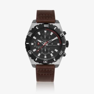 Relógio Monte Carlo Sports Cronógrafo Masculino em Couro Legítimo