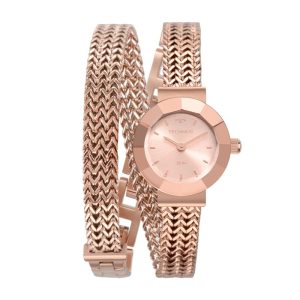Relógio Technos Feminino em Aço Rosé Com Pulseira Dupla 5Y20IR/4J