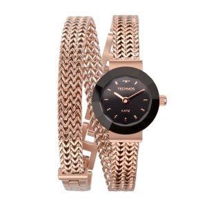 Relógio Technos Feminino em Aço Rosé Com Pulseira Dupla 5Y20IR/4P
