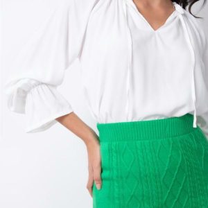 Saia Curta em Tricô Verde