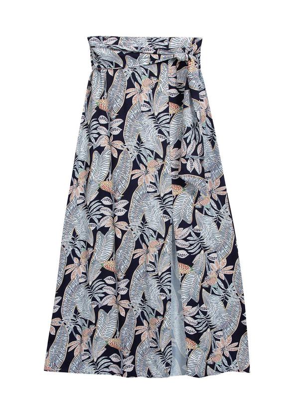 Saia Feminina Estampada Azul