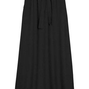 Saia Feminina Longa com Amarração Preto