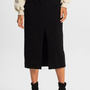 Saia Midi Cargo Feminino Preto