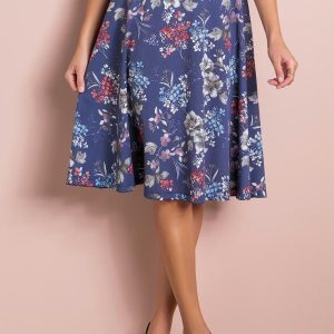 Saia Midi Evasê Floral