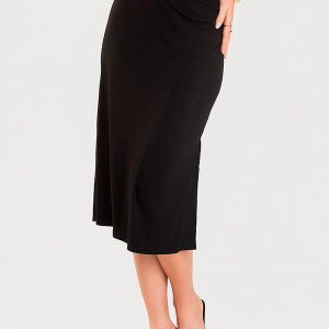 Saia Midi Feminina Preto