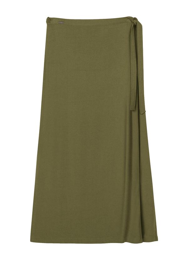 Saia Midi Feminina Viscose Transpassada Verde