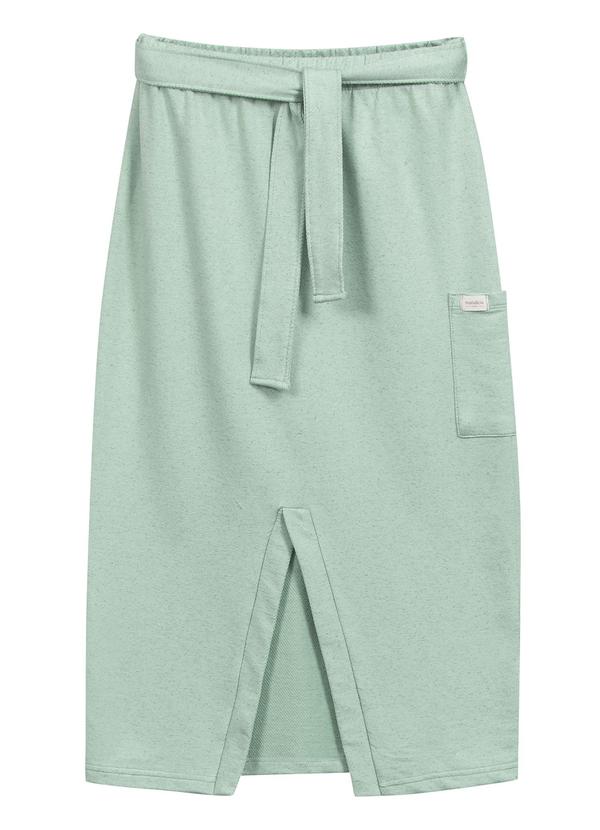 Saia Midi com Fenda Comfy Verde