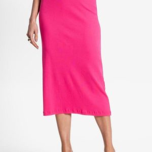 Saia Midi de Ribana Feminina Rosa