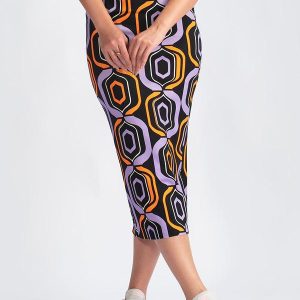 Saia Midi em Viscose Estampada