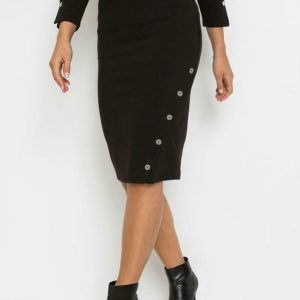 Saia com Botões Preta
