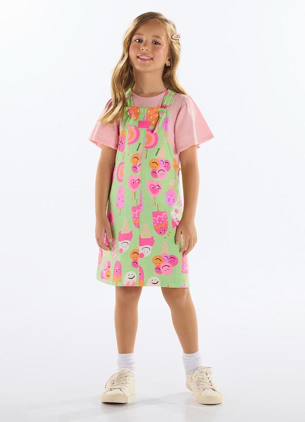 Salopete Infantil Moletom Verde