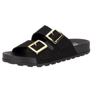 Sandália Feminina Conforto Moleca 5436401 - Preto/Camurça