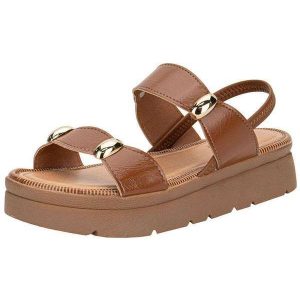 Sandália Feminina Flat Mississipi Mf992 - Caramelo