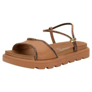 Sandália Feminina Flat Vizzano 6459136 Caramelo