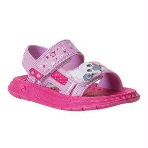 Sandália Infantil Lilás com Sola em Pvc Pink