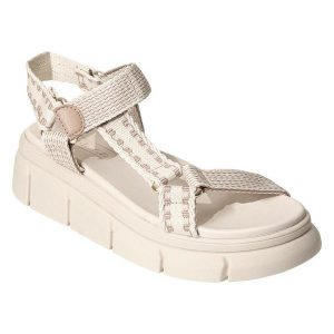 Sandália Moleca Bege em Tecido