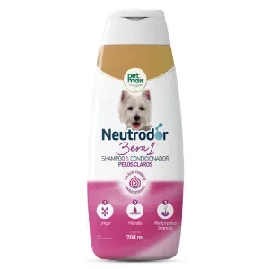 Shampoo e Condicionador 3 em 1 para Pelos Claros Neutrodor Petmais - 700 ml
