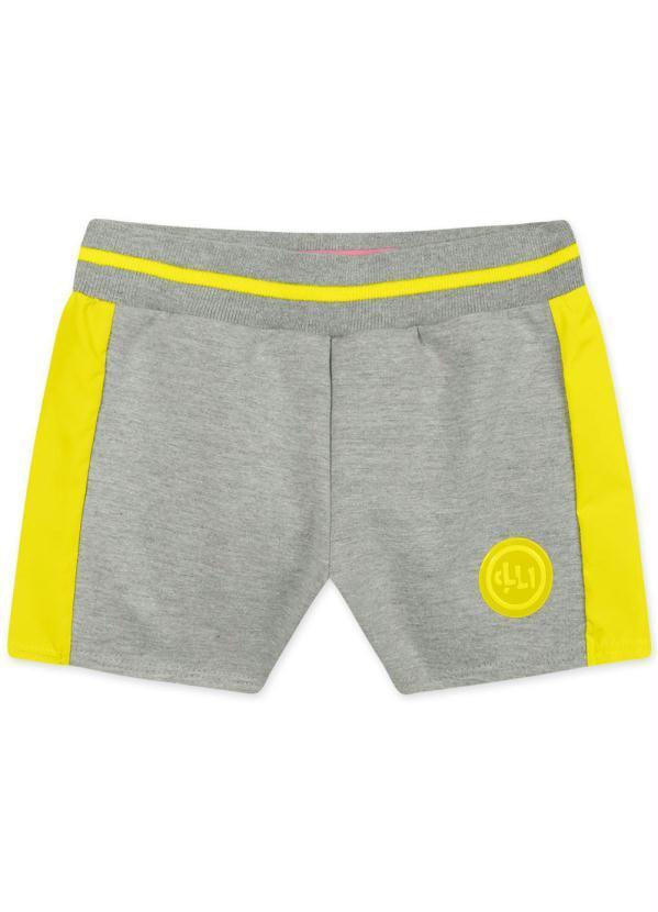 Short Infantil Menina Neon Cinza
