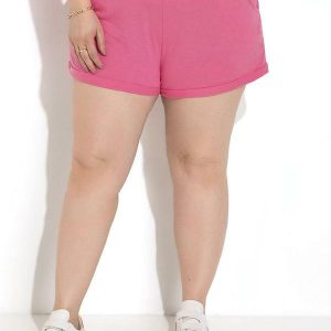 Short Rosa em Malha de Algodão