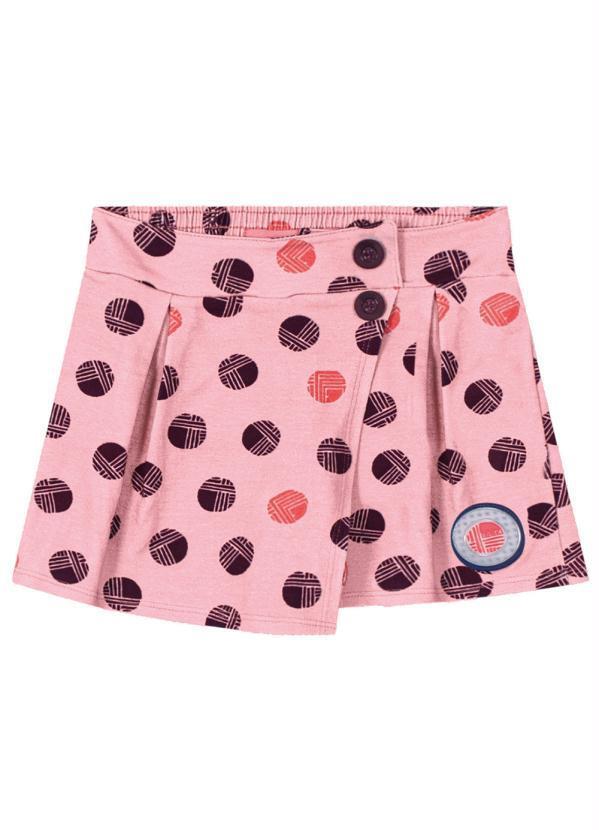 Short-Saia Malha Infantil Rosa