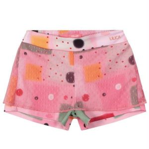 Short Tecido Crepe Menina Rosa