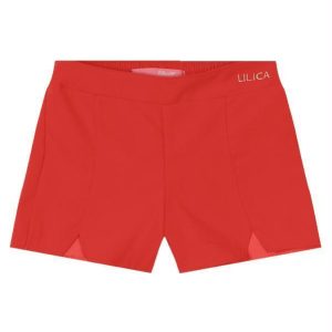 Short Tecido Crepe Menina Vermelho