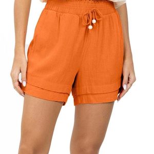 Shorts Feminino Linho Strong Laranja