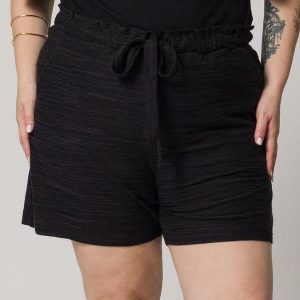 Shorts com Amarração na Cintura Preto