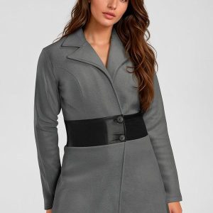 Sobretudo Alongado Cinza