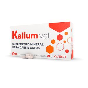 Suplemento Mineral para Cães e Gatos Kalium Vet Avert - 30 comprimidos