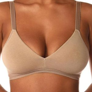 Sutiã sem Aro e sem Bojo Secret Cotton Demillus 61052 Taça B 55-Bege-Rosado