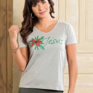 T-Shirt Decote V Mescla