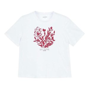T-Shirt Feminina Floral Regular Branco