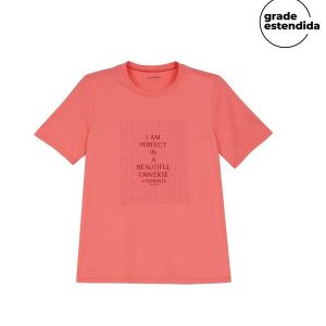 T-Shirt Feminina Glitter Laranja