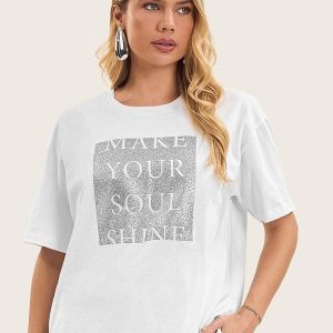 T- Shirt Feminina Manga Curta Branco
