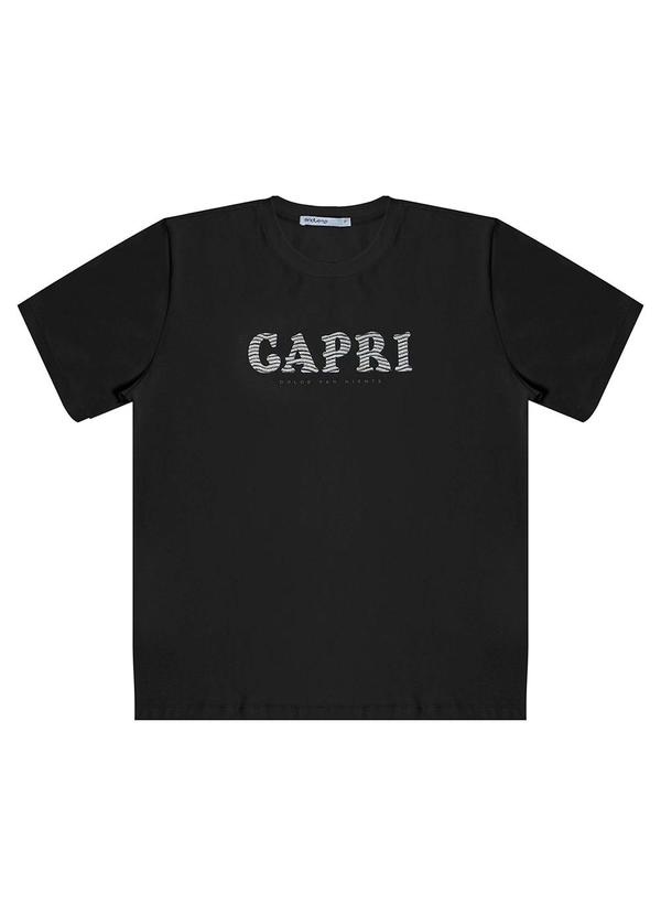 T- Shirt Feminina em Meia Malha Preto