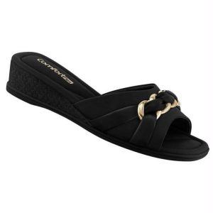 Tamanco Comfortflex Preto em Sintético