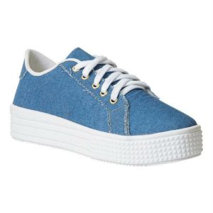 Tênis Casual em Tecido Jeans Azul