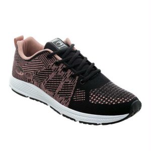 Tênis Esporte Preto e Rose em Tecido