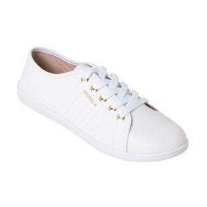 Tênis Moleca Branco com Detalhe Dourado